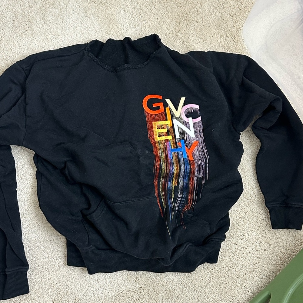 Givenchy Black Sweater with Colorful Lettering